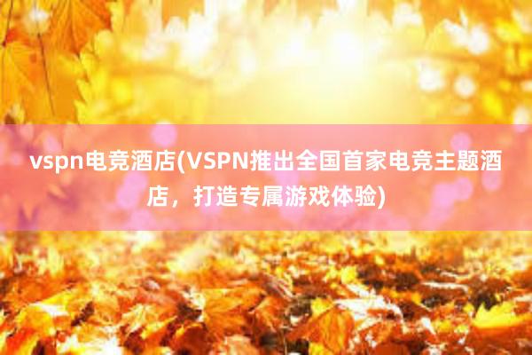 vspn电竞酒店(VSPN推出全国首家电竞主题酒店，打造专属游戏体验)