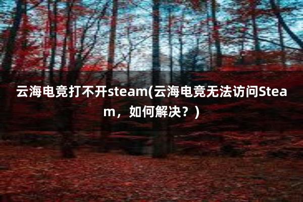 云海电竞打不开steam(云海电竞无法访问Steam，如何解决？)