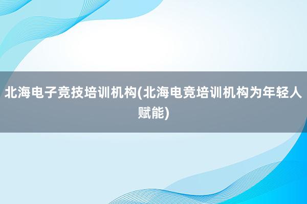 北海电子竞技培训机构(北海电竞培训机构为年轻人赋能)