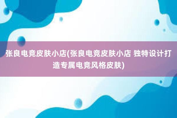 张良电竞皮肤小店(张良电竞皮肤小店 独特设计打造专属电竞风格皮肤)