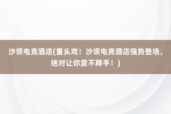 沙坝电竞酒店(重头戏！沙坝电竞酒店强势登场，绝对让你爱不释手！)