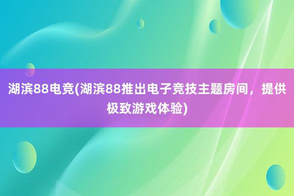 湖滨88电竞(湖滨88推出电子竞技主题房间，提供极致游戏体验)