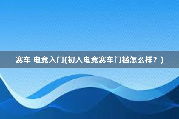 赛车 电竞入门(初入电竞赛车门槛怎么样？)