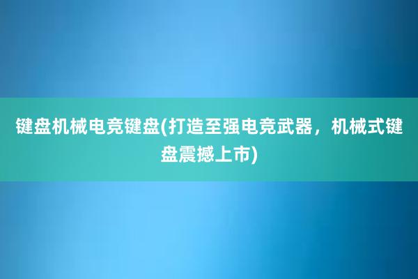 键盘机械电竞键盘(打造至强电竞武器，机械式键盘震撼上市)