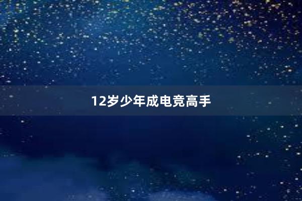 12岁少年成电竞高手