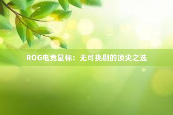 ROG电竞鼠标：无可挑剔的顶尖之选