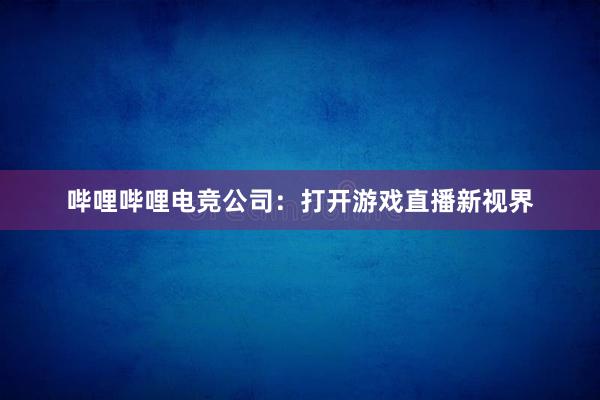 哔哩哔哩电竞公司：打开游戏直播新视界