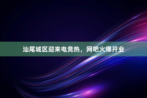 汕尾城区迎来电竞热，网吧火爆开业