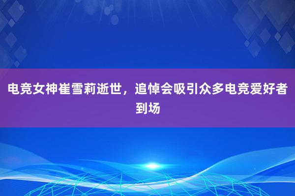 电竞女神崔雪莉逝世，追悼会吸引众多电竞爱好者到场