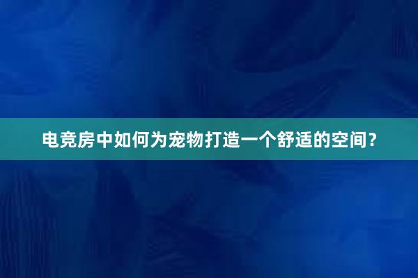 电竞房中如何为宠物打造一个舒适的空间？